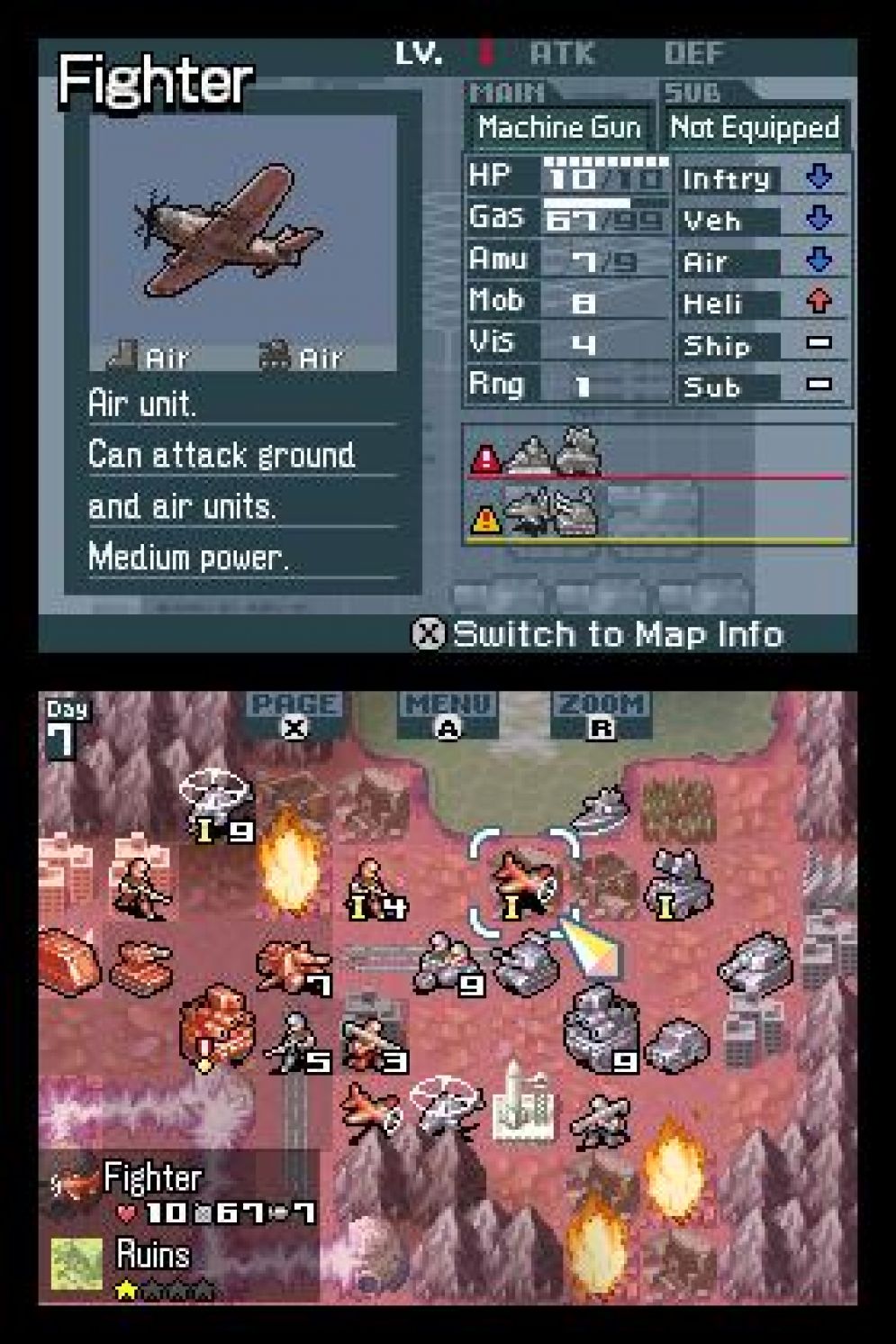 Screenshot ze hry Advance Wars: Days of Ruin (Dark Conflict) - Recenze-her.cz