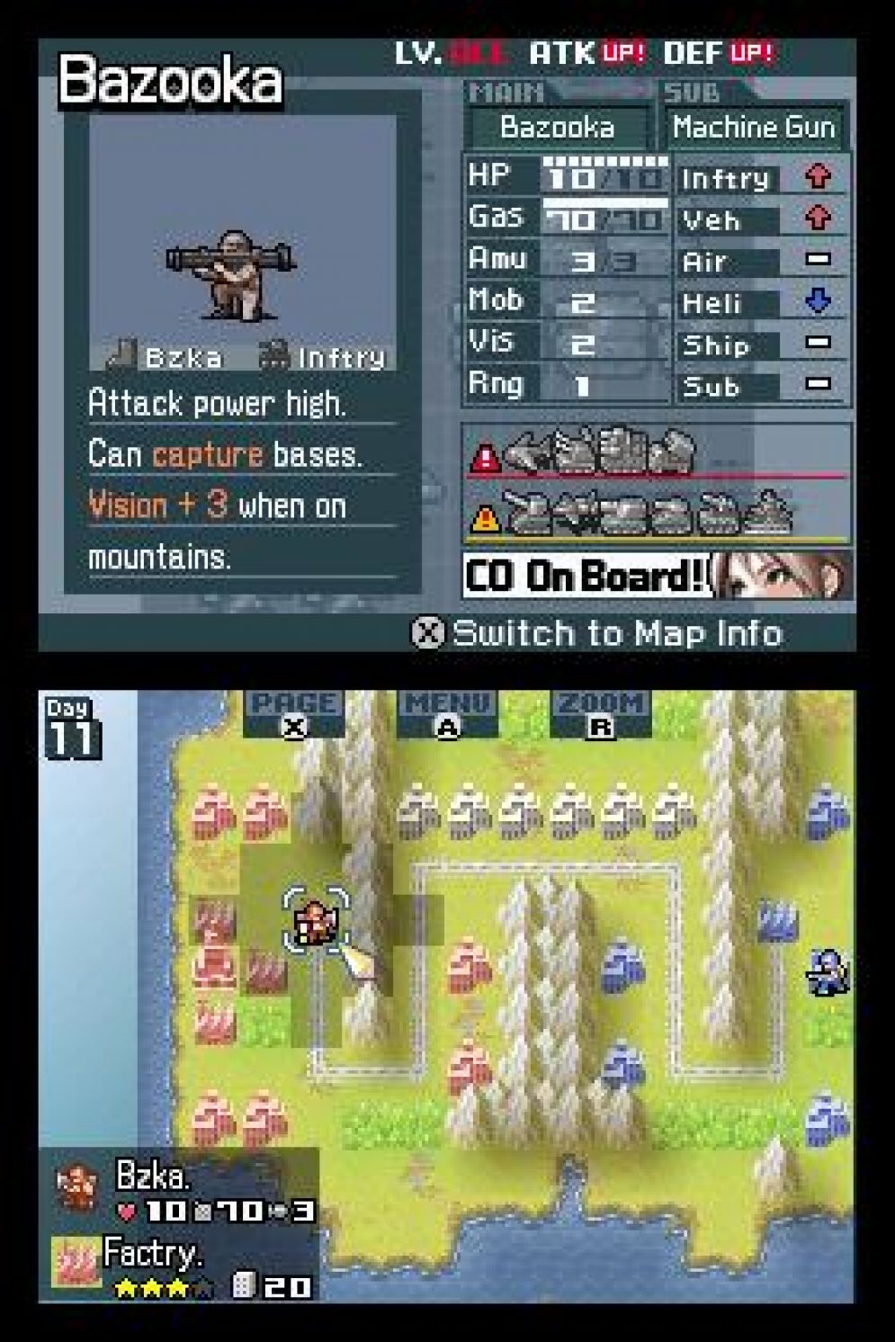 Screenshot ze hry Advance Wars: Days of Ruin (Dark Conflict) - Recenze-her.cz