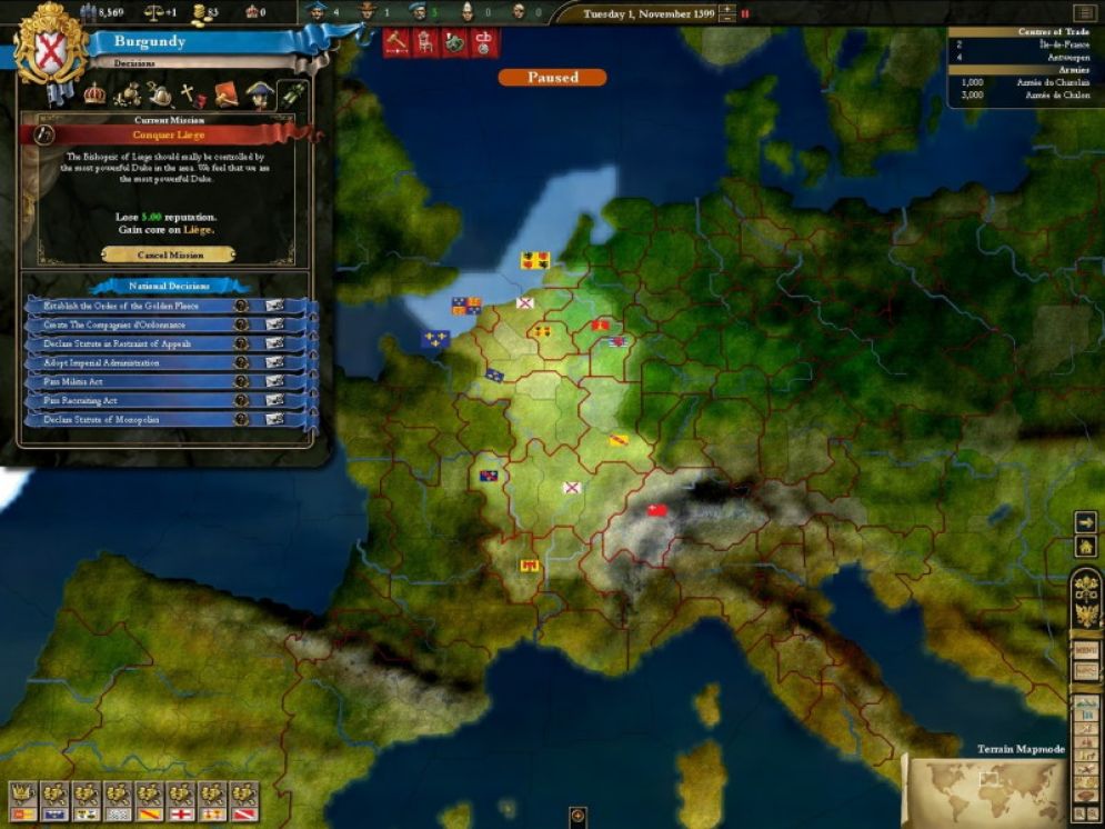 Screenshot ze hry Europa Universalis 3: Complete - Recenze-her.cz