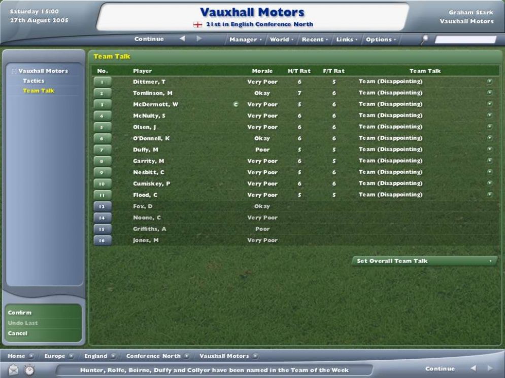 Screenshot ze hry Football Manager 2006 - Recenze-her.cz