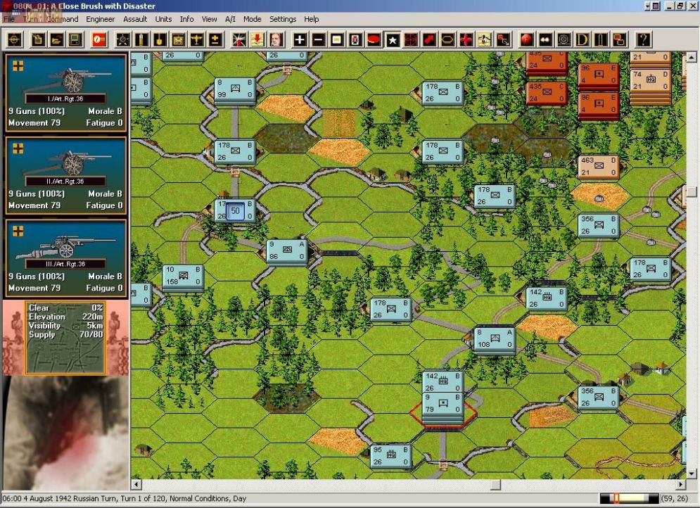 Screenshot ze hry Panzer Campaigns: Rhev 42  - Recenze-her.cz