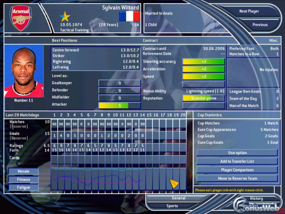 Screenshot ze hry Total Club Manager 2003 - Recenze-her.cz