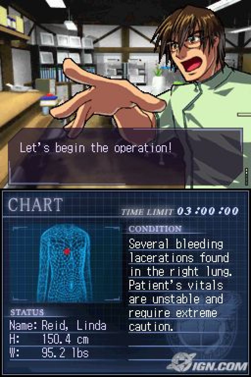 Screenshot ze hry Trauma Center: Under the Knife - Recenze-her.cz