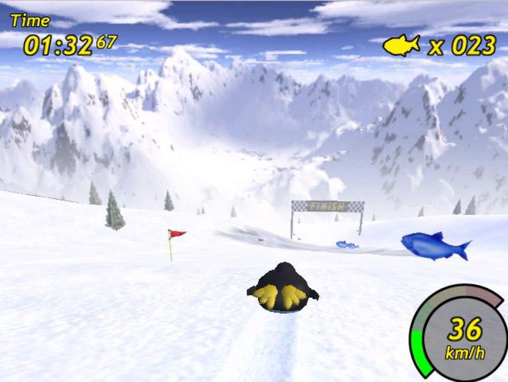 Screenshot ze hry Tux Racer - Recenze-her.cz