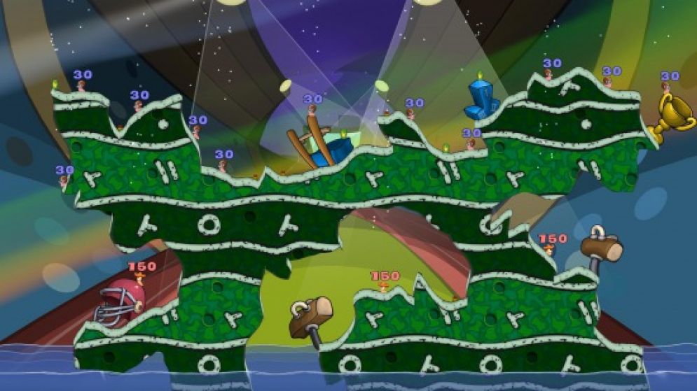 Screenshot ze hry Worms: Battle Islands - Recenze-her.cz