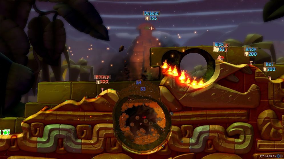 Screenshot ze hry Worms Battlegrounds - Recenze-her.cz